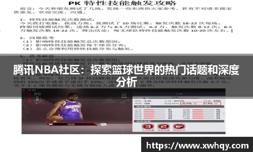腾讯NBA社区：探索篮球世界的热门话题和深度分析